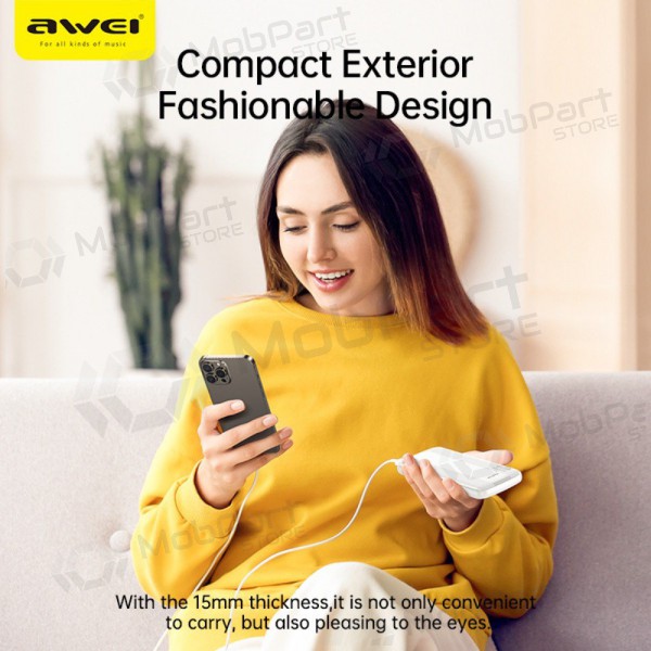 Batería externa Power Bank Awei P20K 5V/2.4A 10000mAh negro