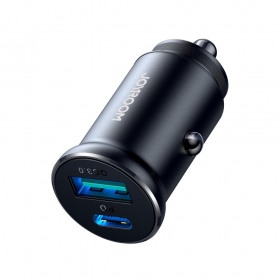 Cargador automobilinis Joyroom CCN05 USB-C/USB-A 30W negro