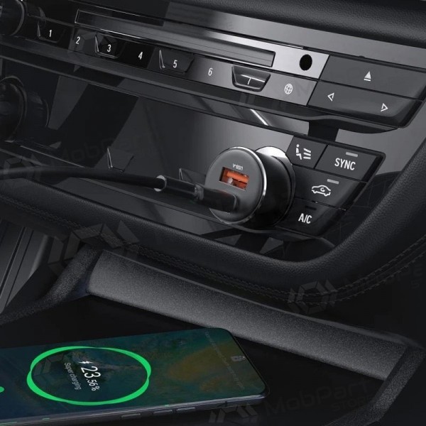 Cargador de coche Acefast B12 60W USB-C/USB-A negro
