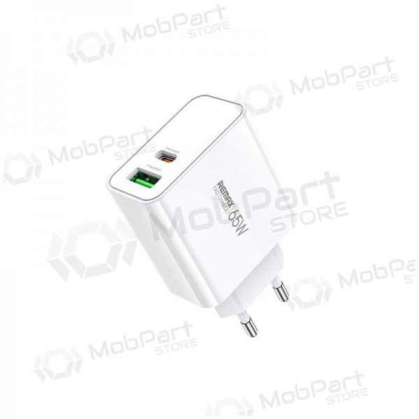 Cargador Remax RP-U125 65W GaN USB-C/USB-A blanco