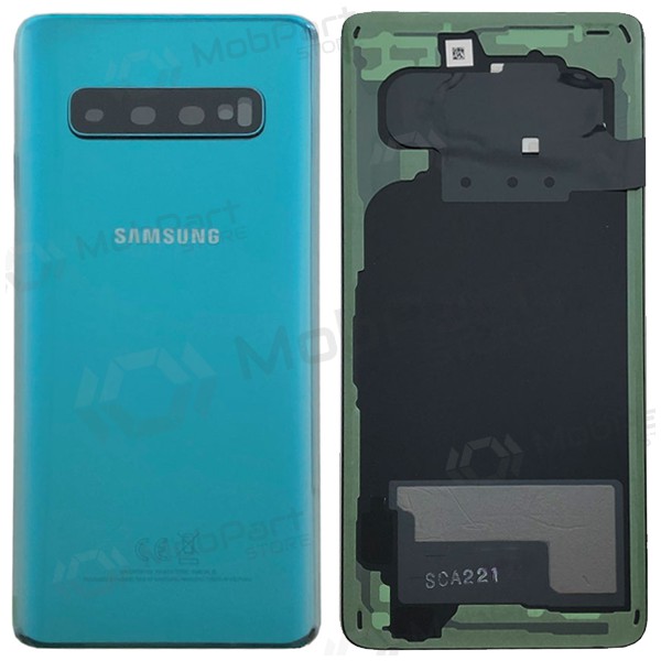 Samsung G973 Galaxy S10 tapa trasera de la batería verde (Prism Green) (usada grade C, original) Samsung G973 Galaxy S10 tapa trasera de la batería verde (Prism Green) (usada grade C, original)