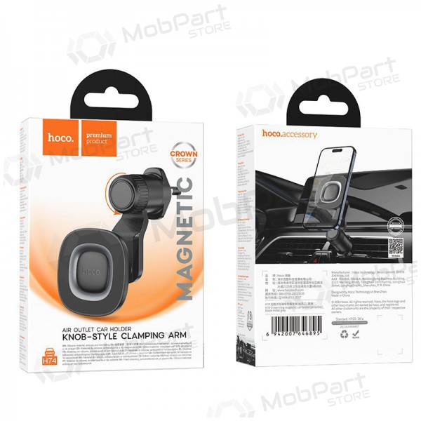 Soporte para teléfono de coche Hoco H74 (air vent) negro
