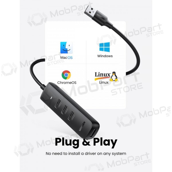 USB šakotuvas Ugreen CM416 USB-A 3.0 to 4xUSB-A 3.0 (10915) negro