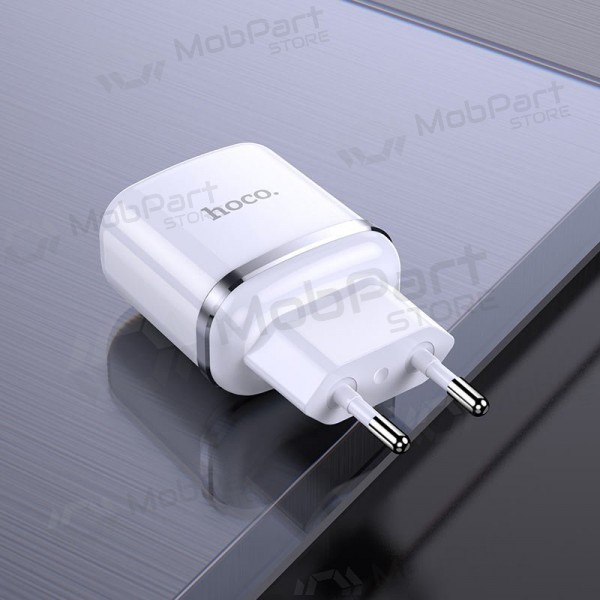 Cargador Hoco N4 con 2 puertos USB (2.4A) (blanco)