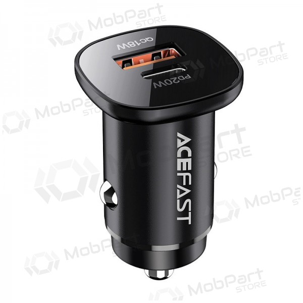 Cargador automobilinis Acefast B1 Mini 38W USB-C+USB-A negro