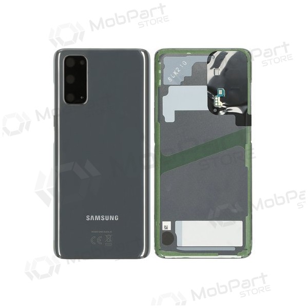 Samsung G981F / G980 Galaxy S20 tapa trasera de la batería gris (Cosmic Grey) (usada grade C, original) Samsung G981F / G980 Galaxy S20 tapa trasera de la batería gris (Cosmic Grey) (usada grade C, original)
