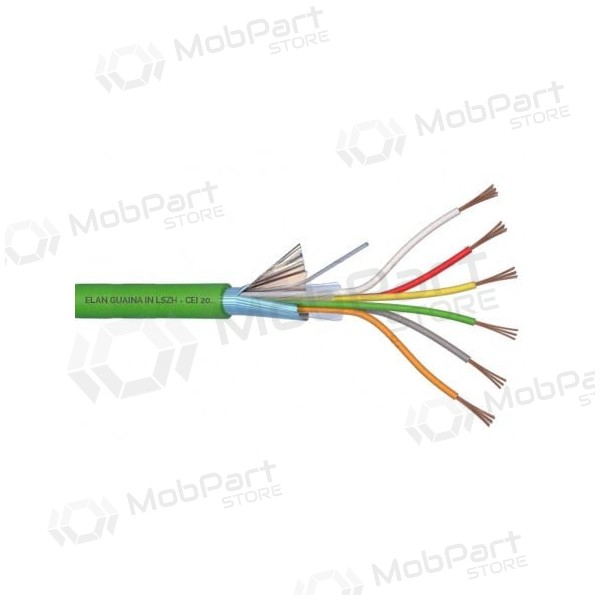ELAN sin halógenos, apantallado cable de seguridad 6x0.22 (verde)
