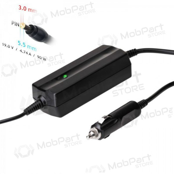 Automobilinis nešiojamojo kompiuterio pakrovėjas Akyga AK-ND-37 (19V / 4.74A 90W 5.5 x 3.0mm + pin) SAMSUNG 1.2m