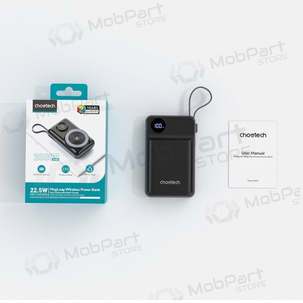 Batería externa Power Bank Choetech B696 15W Magsafe 20000mAh negro
