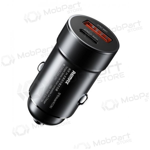 Cargador de coche Remax RCC361 15W USB-C/USB-A negro