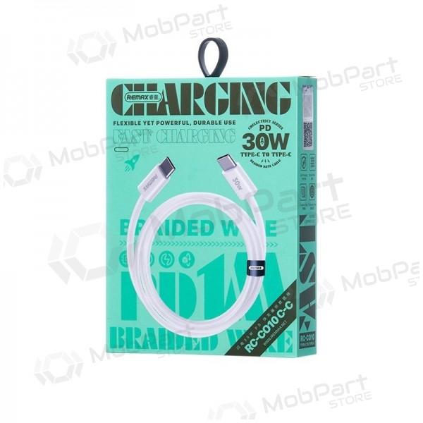 USB cable Remax RC-C010 USB-C to USB-C 30W 1.0m blanco