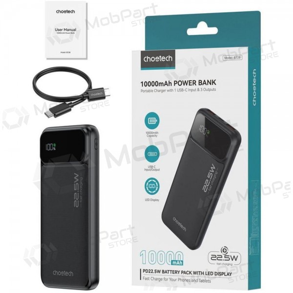 Batería externa Power Bank Choetech B728 22.5W 10000mAh negro