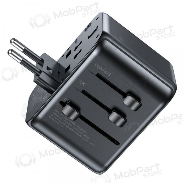 Universal kelioninis cargador Awei C-39 GaN 35W 2xUSB-A/3xUSB-C negro