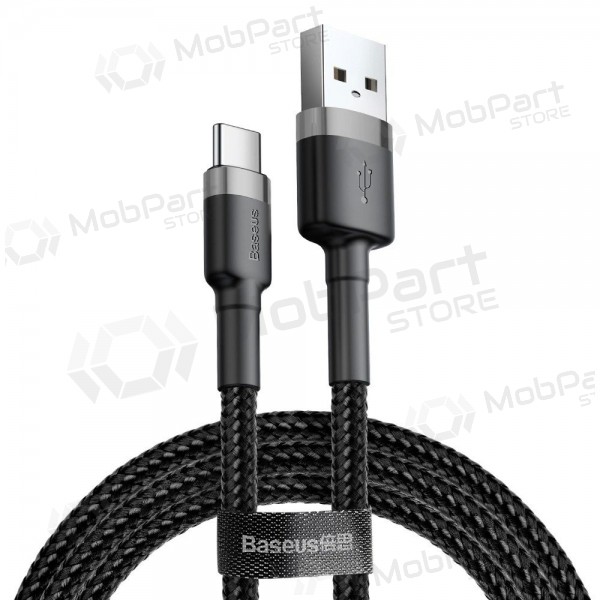 Cable USB Baseus Cafule Tipo C 2m 2A (gris-negro) CATKLF-CG1