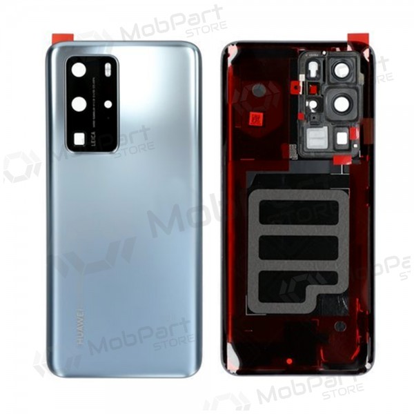 Huawei P40 Pro tapa trasera de la batería plata (Silver Frost) (usada grade A, original)