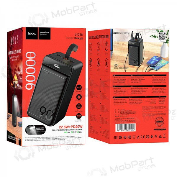 Batería externa Power Bank Hoco J123D 22.5W+PD20W 90000mAh negro