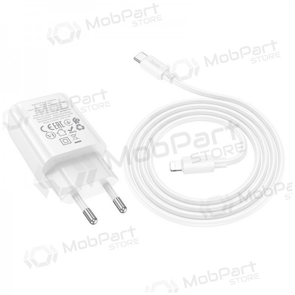 Cargador Hoco N60 20W GaN USB-C + USB-C to Lightning cable 1.0m blanco