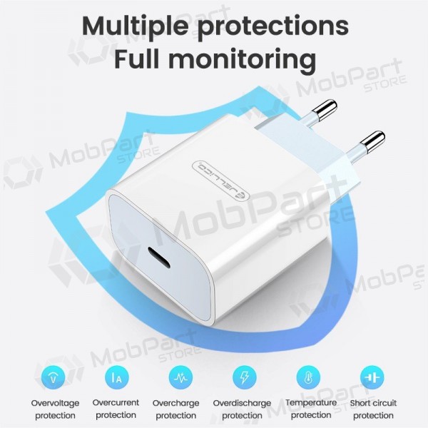 Cargador Jellico AK180 20W USB-C + USB-C to USB-C cable 1.0m blanco