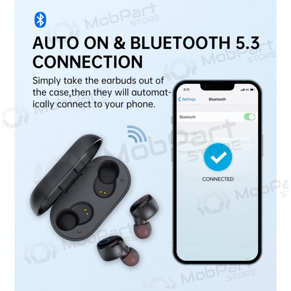 Inalámbricas ausinės Choetech BH-T16 Hi-Fi Bean TWS