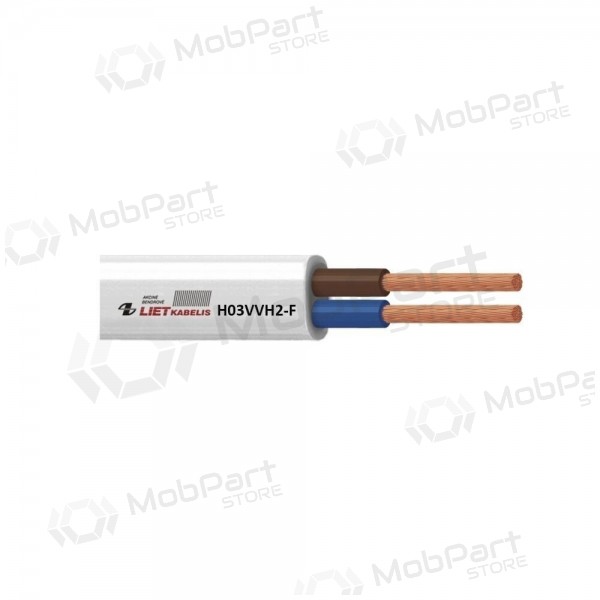 Cable flexible Lietkabelis OMYp 2x1.0 mm² de cobre PVC CPR Eca 300 V 100 m carrete.