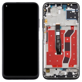 Huawei P40 Lite pantalla (negro) (con un marco) (usada grade A, original)
