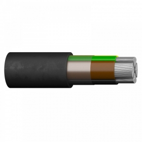 Cable de energía Prysmian Group AXPK-PE 5x25 mm² de aluminio XLPE CPR Eca 0.6/1 kV monolítico.
