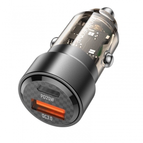 Cargador automobilinis Borofone BZ20 PD20W+QC3.0 38W negro