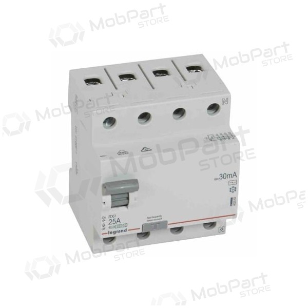 Srovės nuotekio relė RCD RX Legrand 402062 (AC, 25A, 4P, 30mA, 400V)