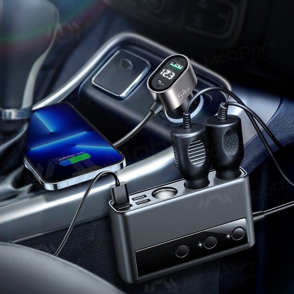 Cargador automobilinis Joyroom 9in1 154W 3x12V, PD USB Type-C, QC3.0 USB-A, 4xUSB-A JR-CL06