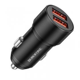 Cargador automobilinis Borofone BZ19B 2xUSB-A QC3.0 36W negro