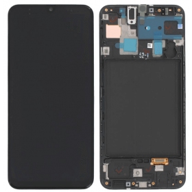 Samsung Galaxy A30 pantalla (negro) (con un marco) (original)