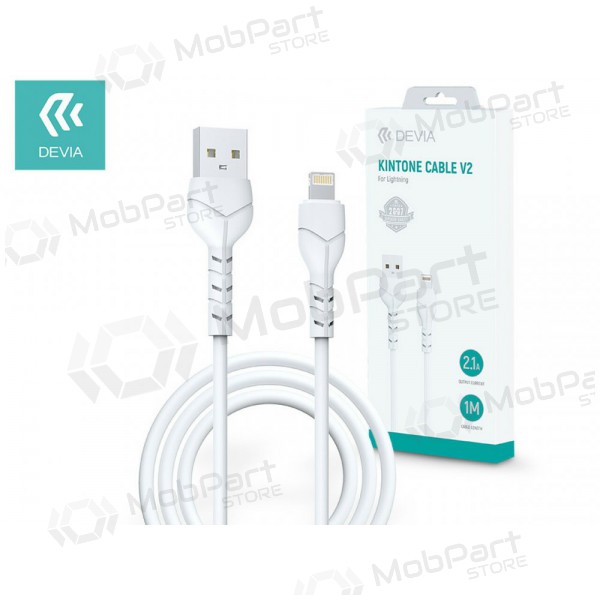 USB cable Devia Kintone Lightning 1.0m (blanco) 5V 2.1A