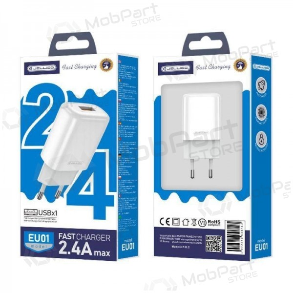 Cargador buitinis Jellico EU01 2.4A USB blanco
