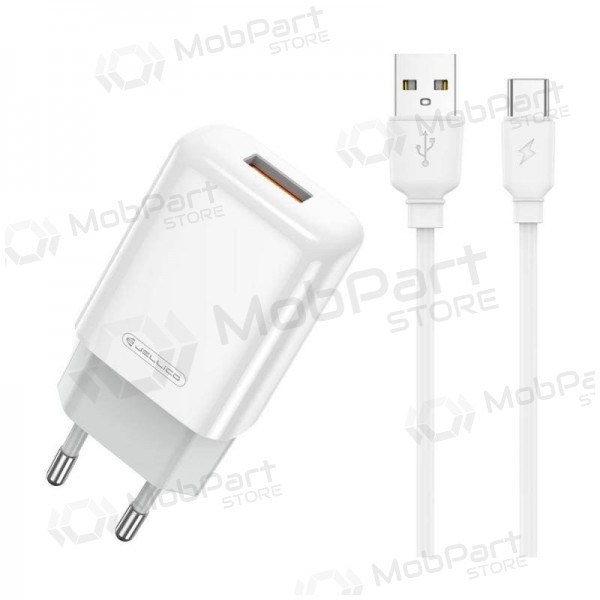 Cargador buitinis Jellico EU01 2.4A USB + Type-C blanco