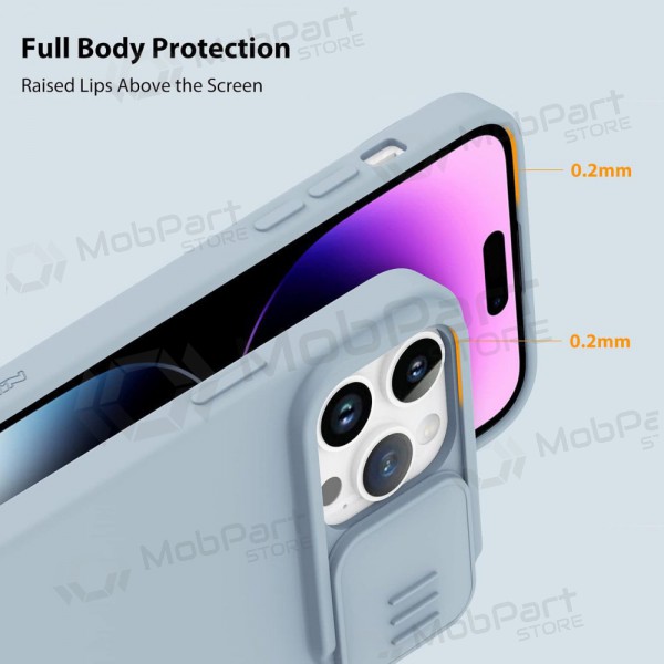 Apple iPhone 15 Pro Max funda „Nillkin Silicone“ (gris)