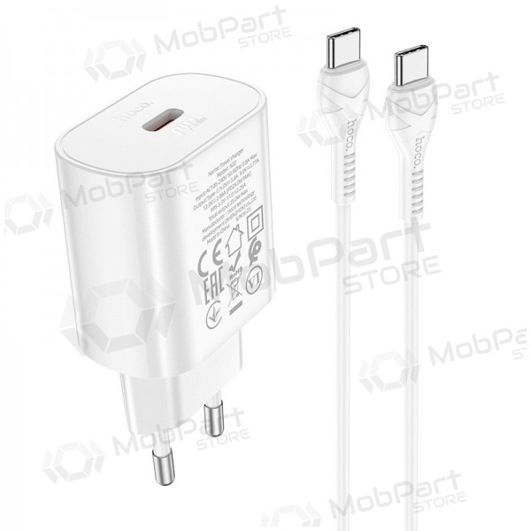 Cargador buitinis Hoco N22 Jetta PD25W + Type-C blanco
