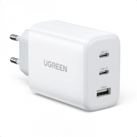 Cargador buitinis Ugreen CD275 2xUSB-C/USB-A 65W blanco