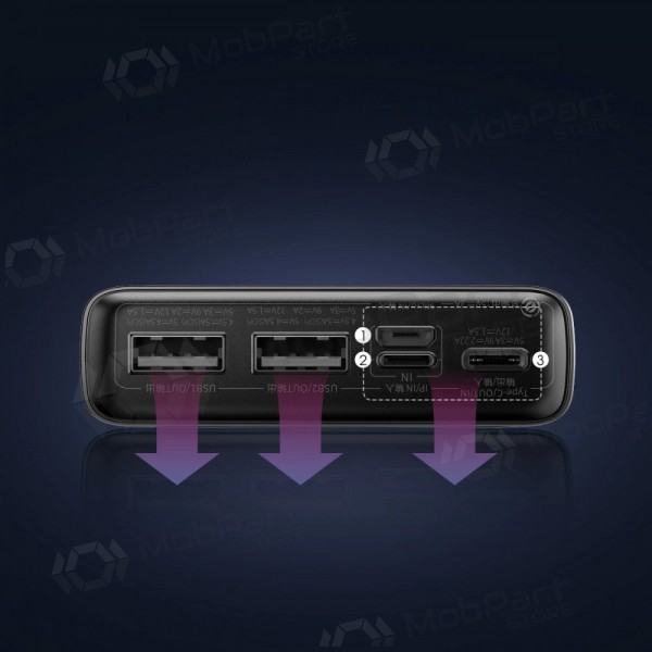 Batería externa Power Bank Baseus Adaman 22.5W 20000mAh + Type-C 0.3m negro PPAD070101