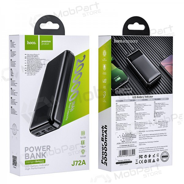Batería externa Power Bank Hoco J72A 20000mAh negro