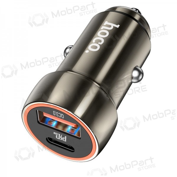 Cargador automobilinis Hoco Z46A USB-A/Type-C PD20W+QC3.0 gris