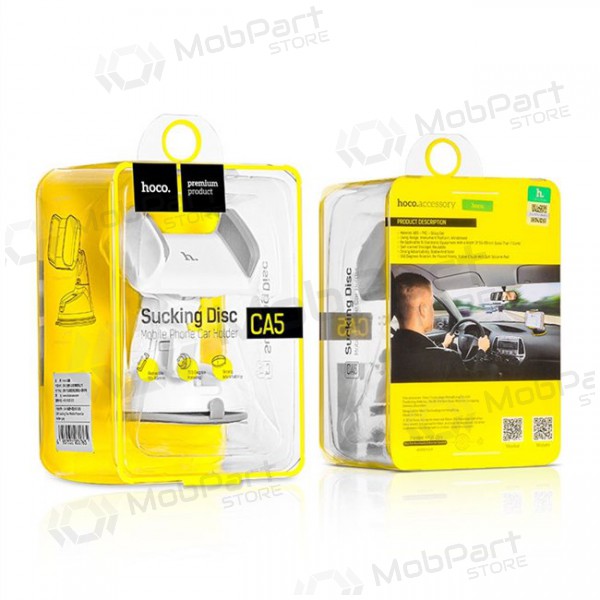 Automobilinis Universal telefono laikiklis Hoco CA5, attached to the window, short-rigid leg kojelė blanco