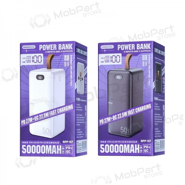 Batería externa Power Bank Remax RPP-117 22.5W 50000mAh negro