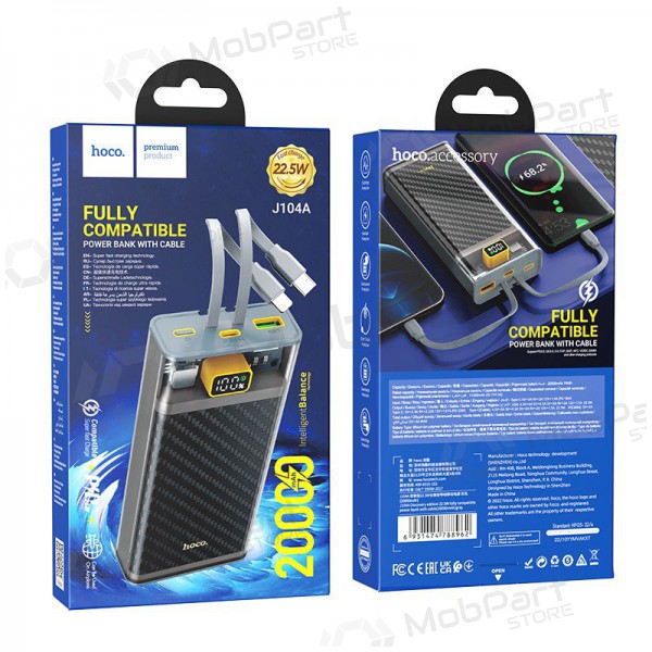 Batería externa Power Bank Hoco J104A Discovery Edition 22.5W 20000mAh gris