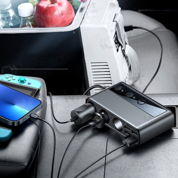 Cargador automobilinis Joyroom 9in1 154W 3x12V, PD USB Type-C, QC3.0 USB-A, 4xUSB-A JR-CL06