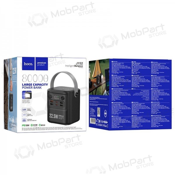 Batería externa Power Bank Hoco J152 22.5W+PD20W 80000mAh negra