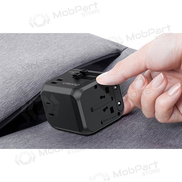 Universal kelioninis cargador Choetech PD5008 30W USB-C/3xUSB-A negro