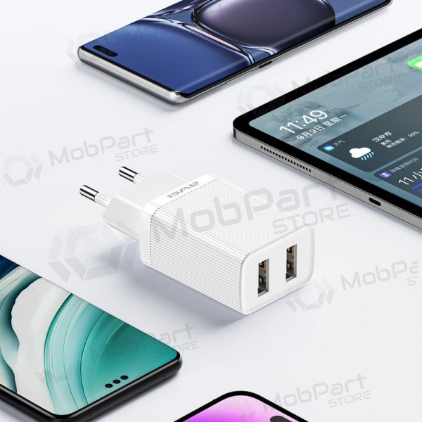 Cargador Awei C15L-EU 2xUSB-A 10W + USB to Lightning cable blanco
